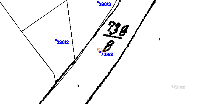Parcela st. 738/8 v KÚ Malonice, Katastrální mapa