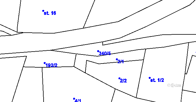 Parcela st. 340/5 v KÚ Střítež u Malonic, Katastrální mapa