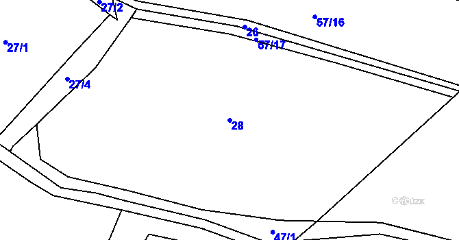 Parcela st. 28 v KÚ Střítež u Malonic, Katastrální mapa