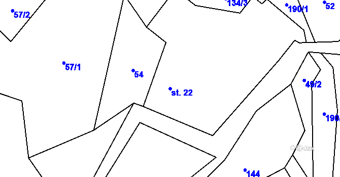 Parcela st. 22 v KÚ Tajanov u Malonic, Katastrální mapa