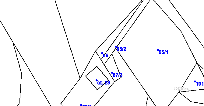 Parcela st. 56 v KÚ Tajanov u Malonic, Katastrální mapa
