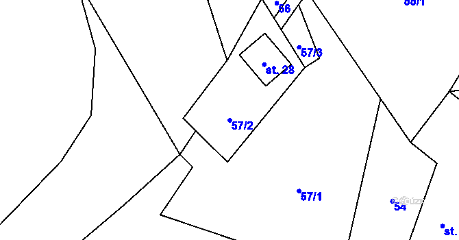 Parcela st. 57/2 v KÚ Tajanov u Malonic, Katastrální mapa