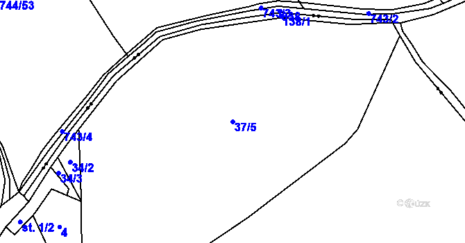 Parcela st. 37/5 v KÚ Tajanov u Malonic, Katastrální mapa