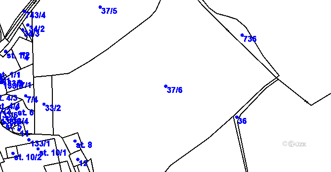 Parcela st. 37/6 v KÚ Tajanov u Malonic, Katastrální mapa