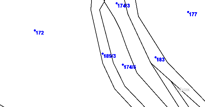 Parcela st. 189/3 v KÚ Tajanov u Malonic, Katastrální mapa