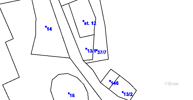 Parcela st. 37/7 v KÚ Tajanov u Malonic, Katastrální mapa