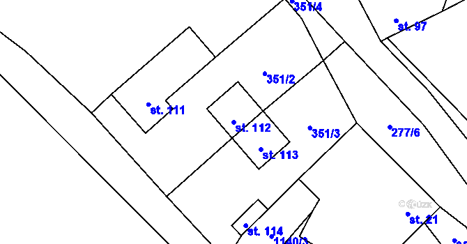 Parcela st. 112 v KÚ Bělá u Malont, Katastrální mapa