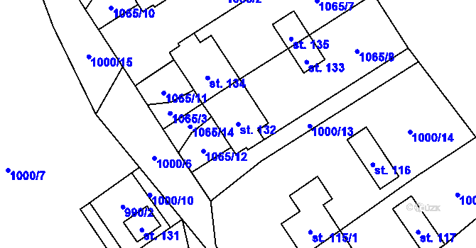 Parcela st. 132 v KÚ Bělá u Malont, Katastrální mapa