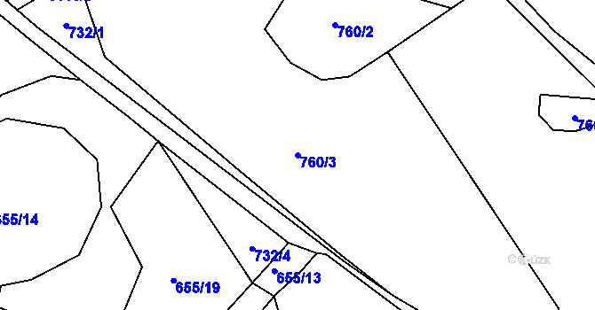 Parcela st. 760/3 v KÚ Bělá u Malont, Katastrální mapa