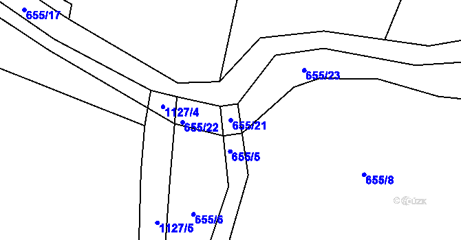Parcela st. 655/21 v KÚ Bělá u Malont, Katastrální mapa