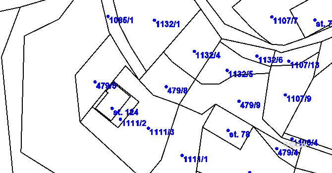 Parcela st. 479/8 v KÚ Jaroměř u Malont, Katastrální mapa
