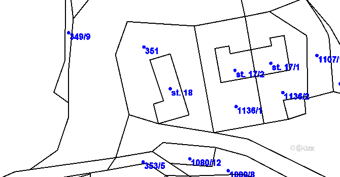 Parcela st. 18 v KÚ Jaroměř u Malont, Katastrální mapa