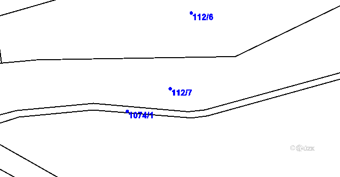 Parcela st. 112/7 v KÚ Jaroměř u Malont, Katastrální mapa