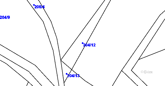 Parcela st. 204/12 v KÚ Jaroměř u Malont, Katastrální mapa