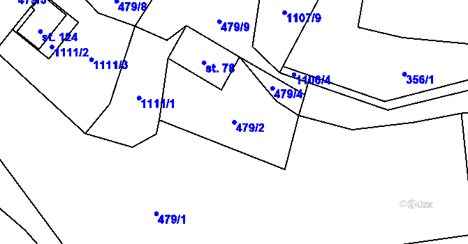 Parcela st. 479/2 v KÚ Jaroměř u Malont, Katastrální mapa