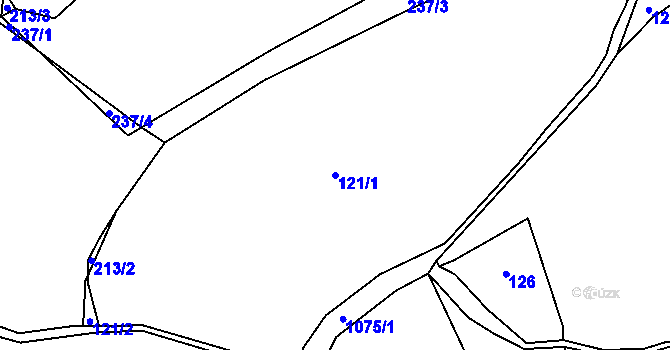 Parcela st. 121/1 v KÚ Jaroměř u Malont, Katastrální mapa