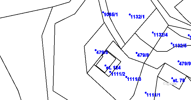 Parcela st. 479/5 v KÚ Jaroměř u Malont, Katastrální mapa