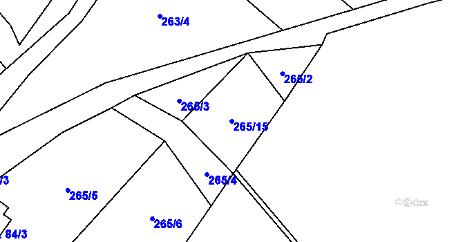 Parcela st. 265/15 v KÚ Jaroměř u Malont, Katastrální mapa