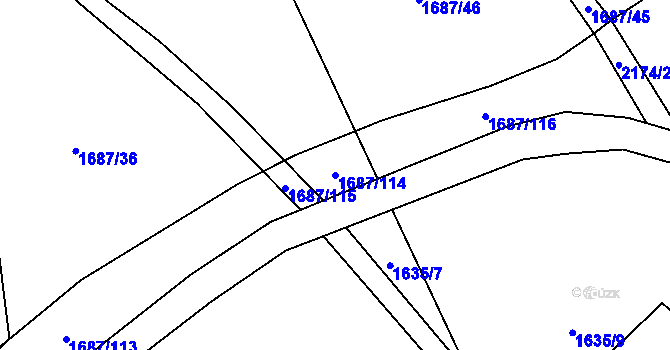 Parcela st. 1687/114 v KÚ Malonty, Katastrální mapa