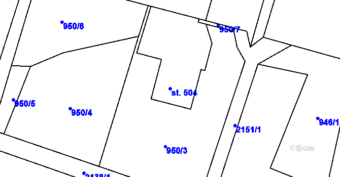 Parcela st. 504 v KÚ Malonty, Katastrální mapa