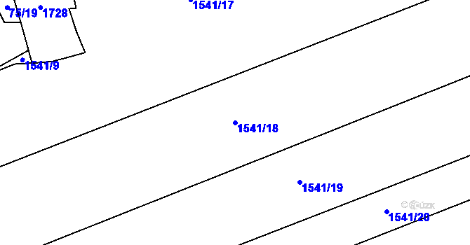 Parcela st. 1541/18 v KÚ Meziříčí u Malont, Katastrální mapa