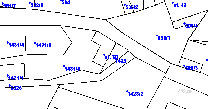 Parcela st. 78 v KÚ Meziříčí u Malont, Katastrální mapa
