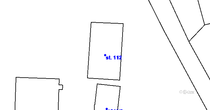 Parcela st. 112 v KÚ Meziříčí u Malont, Katastrální mapa
