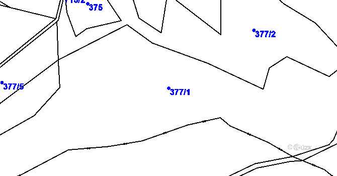 Parcela st. 377/1 v KÚ Hodonice u Malont, Katastrální mapa