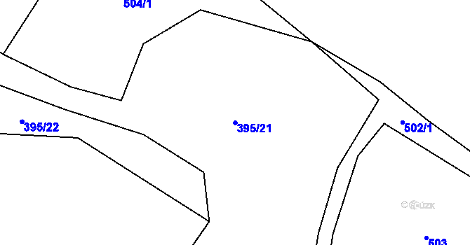 Parcela st. 395/21 v KÚ Hodonice u Malont, Katastrální mapa