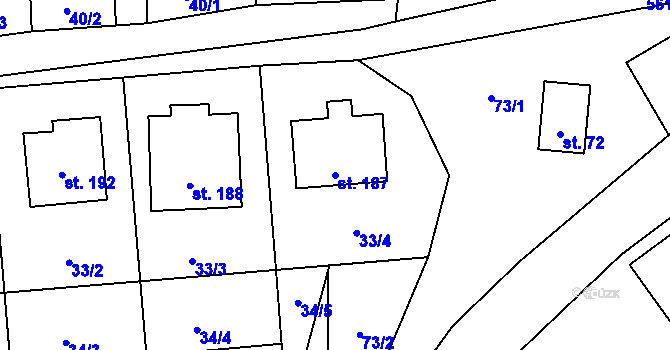 Parcela st. 187 v KÚ Malotice, Katastrální mapa