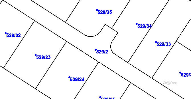 Parcela st. 529/2 v KÚ Malotice, Katastrální mapa
