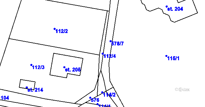 Parcela st. 112/4 v KÚ Malotice, Katastrální mapa