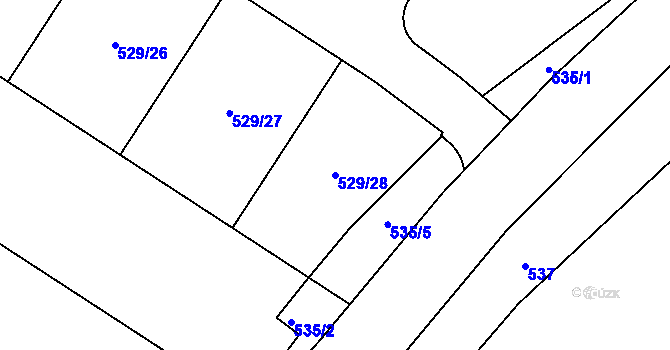 Parcela st. 529/28 v KÚ Malotice, Katastrální mapa