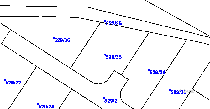 Parcela st. 529/35 v KÚ Malotice, Katastrální mapa