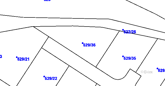 Parcela st. 529/36 v KÚ Malotice, Katastrální mapa