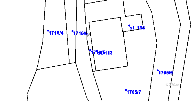 Parcela st. 113 v KÚ Krtely, Katastrální mapa