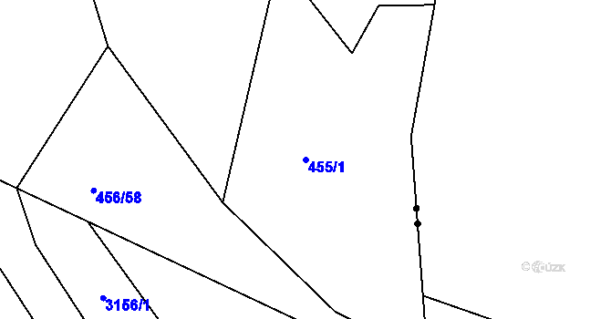 Parcela st. 455/1 v KÚ Krtely, Katastrální mapa