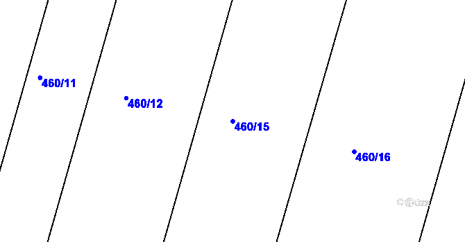 Parcela st. 460/15 v KÚ Krtely, Katastrální mapa