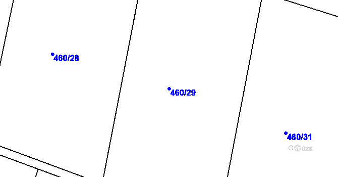 Parcela st. 460/29 v KÚ Krtely, Katastrální mapa