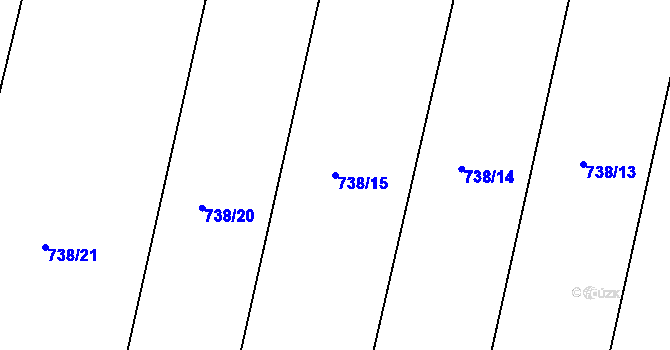 Parcela st. 738/15 v KÚ Krtely, Katastrální mapa