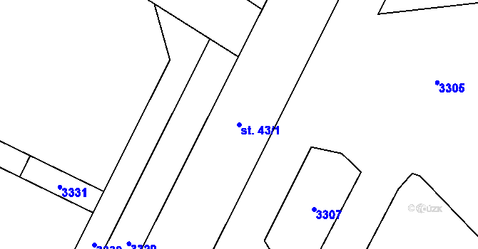 Parcela st. 43/1 v KÚ Malovice u Netolic, Katastrální mapa
