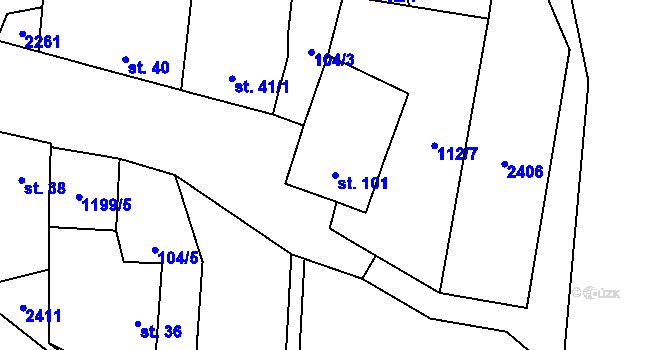 Parcela st. 101 v KÚ Malovice u Netolic, Katastrální mapa