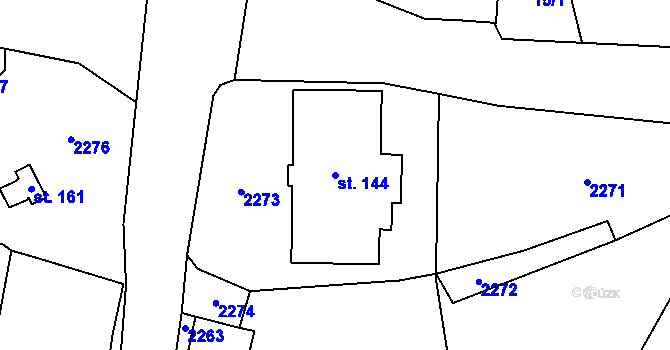 Parcela st. 144 v KÚ Malovice u Netolic, Katastrální mapa