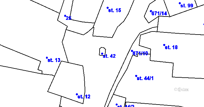 Parcela st. 42 v KÚ Bečice nad Lužnicí, Katastrální mapa