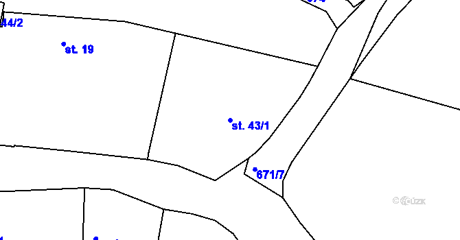 Parcela st. 43/1 v KÚ Bečice nad Lužnicí, Katastrální mapa