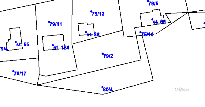 Parcela st. 79/2 v KÚ Bečice nad Lužnicí, Katastrální mapa