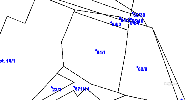 Parcela st. 84/1 v KÚ Bečice nad Lužnicí, Katastrální mapa