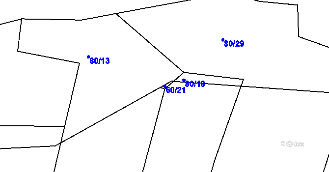 Parcela st. 60/21 v KÚ Bečice nad Lužnicí, Katastrální mapa