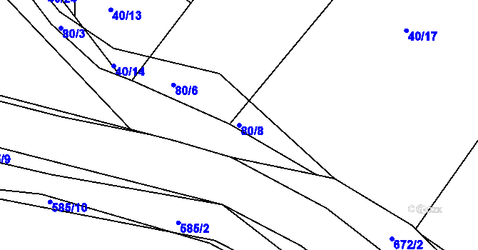 Parcela st. 80/8 v KÚ Bečice nad Lužnicí, Katastrální mapa