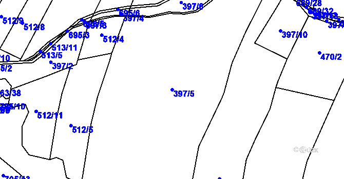 Parcela st. 397/5 v KÚ Bečice nad Lužnicí, Katastrální mapa